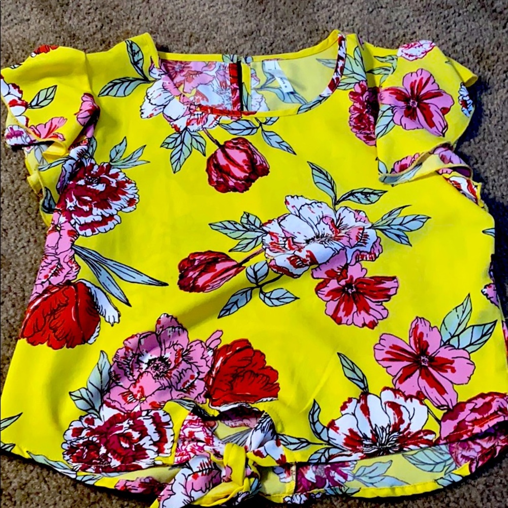 Women’s yellow floral blouse